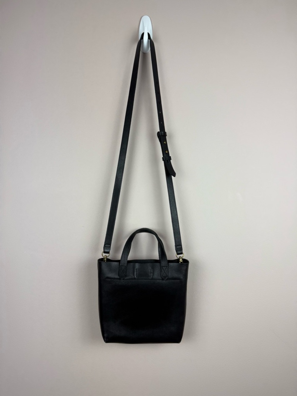 Madewell small transport crossbody Black Leather bag purse